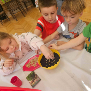 W naszym ogródeczku- zajęcia przyrodniczo- doświadczalne w gr. Dinusie