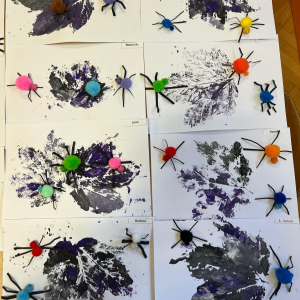 Praca plastyczna "Pająki"
