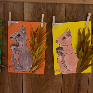 Praca plastyczna "Wiewiórki"