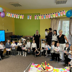 Pasowanie na przedszkolaka w grupie „Poziomek”