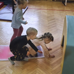 „Każdy to powie, że ruch to zdrowie”- zabawy ruchowe na sali gimnastycznej w grupie „Poziomek”  