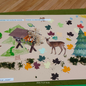 Praca zespołowa "Pomagamy zwierzętom przetrwać zimę"